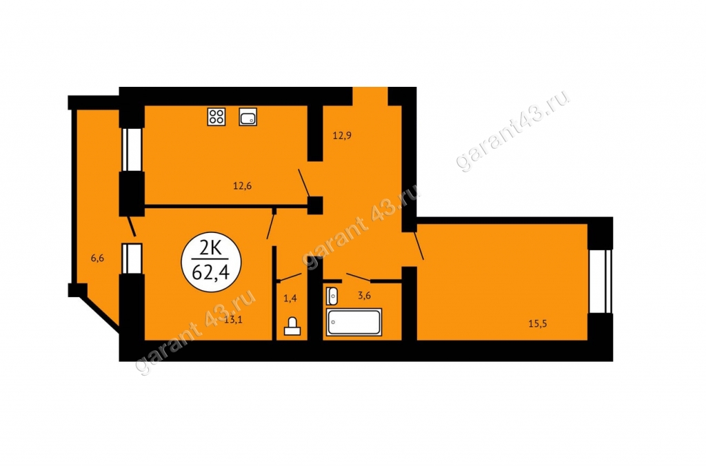 планировка квартиры 62 м2